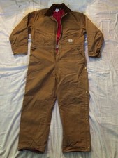 VTG Carhartt Coveralls Mens 48 Regular Duck Canvas Workwear 996QZR Insulated USA