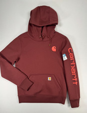 Carhartt Women's Midweight Logo Sleeve Hoodie Relaxed Fit XS Midnight NWT
