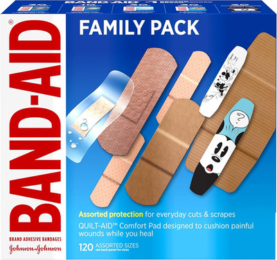 Brand Adhesive Bandage Family Variety Pack in Assorted Sizes Including Water Blo