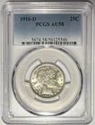 1916 D Barber Quarter 25c PCGS AU58 ‼️BRIGHT WHITE & LOOKS UNCIRCULATED‼️