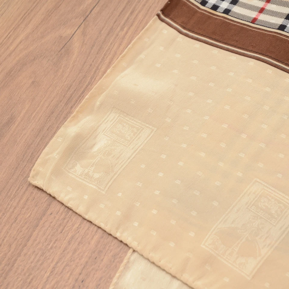Vintage Burberrys Nova Check 100% Silk Neckerchief Bandana Pocket Square Rare - Image 4 of 4