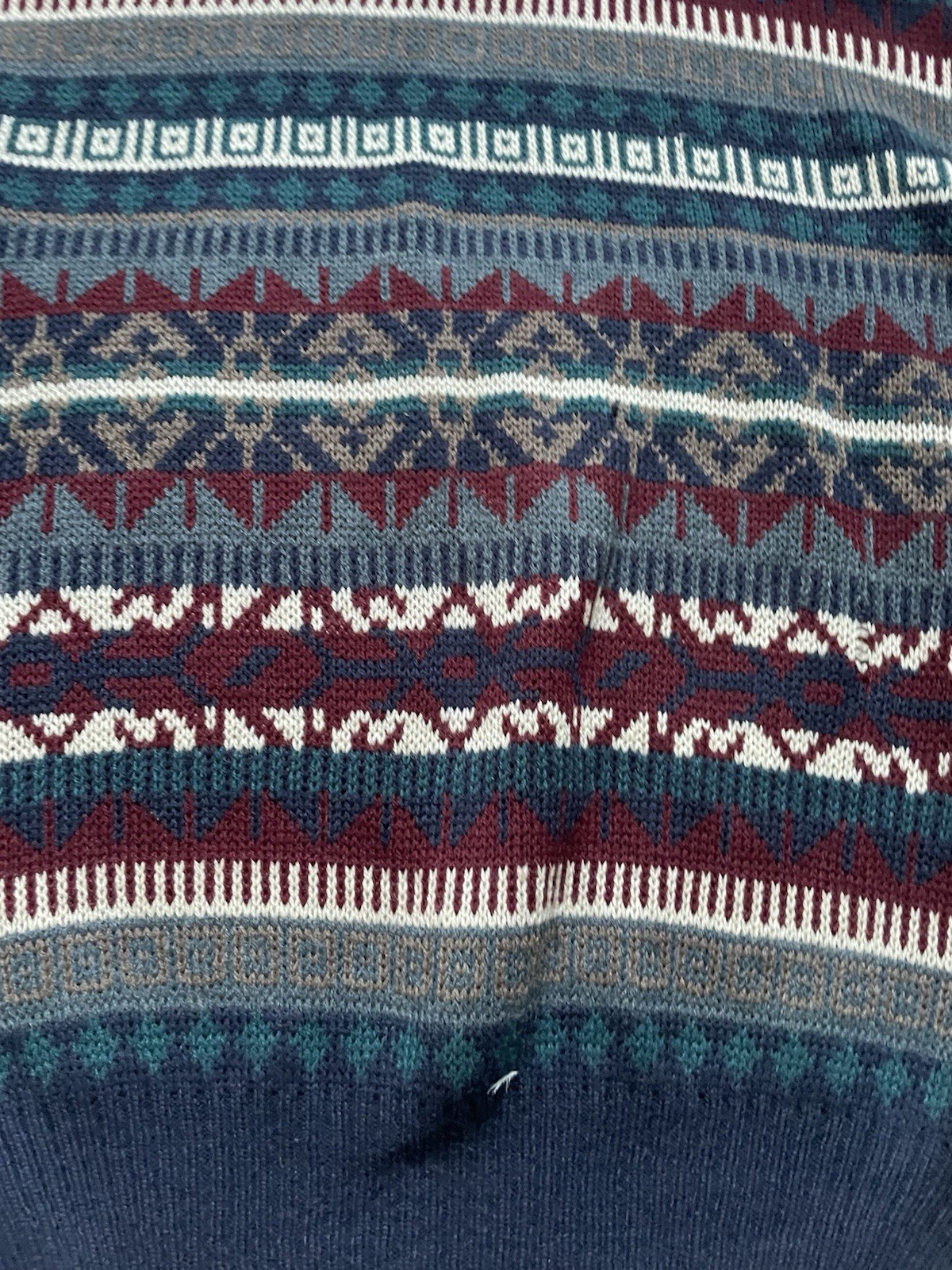 Men’s Vintage 90s Springfield Geometric Abstract Patterned Wool Blend Jumper M L image 5