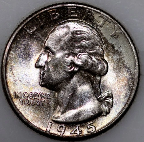 1945-P Washington Quarter 90% Silver Uncirculated As Shown [SN03]