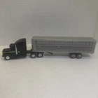 ERTL Black Semi Truck Cab And Trailer very nice W/Hot Wheels and rubber tires