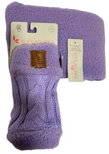 UGG Women's Knit Fingerless Gloves/Pull Thru Scarf Purple Rose Faux Sherpa Cuffs