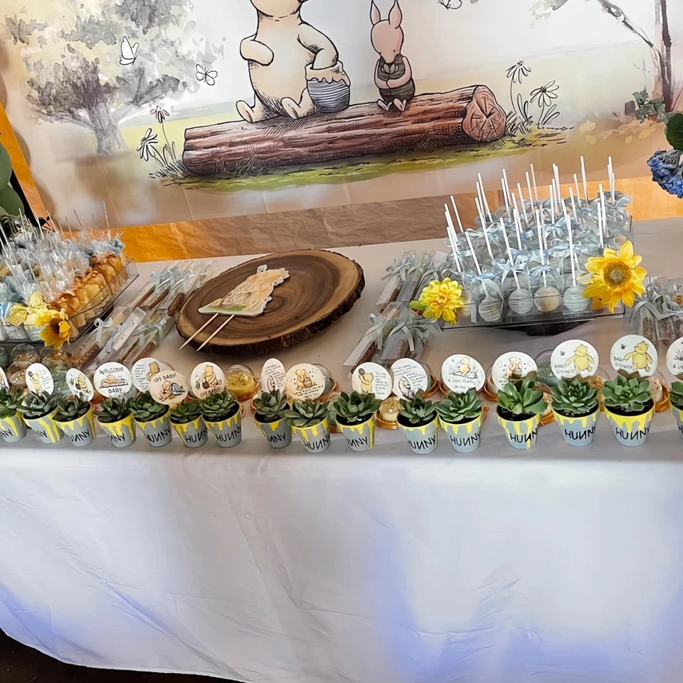 48 PIEZAS Winnie Cupcake Toppers Cotizaciones para Decoraciones de Baby Shower Clásico Pooh The Foto 4 de 4