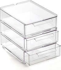 Clear Stackable Storage Drawers Small 3 Pack Storage Drawers