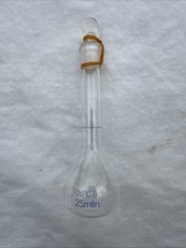 25 ML Volumetric Flask With Stopper, GGS Brand, Lot Of 12