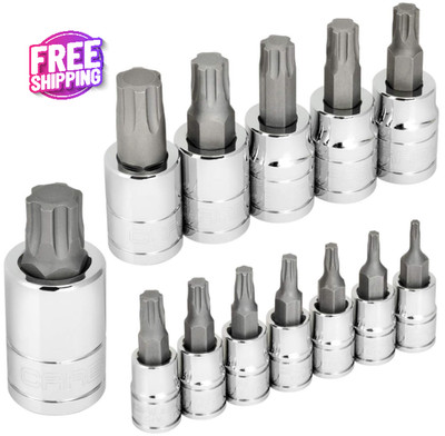 Torx Plus (aka 6 Lobe) Bit Socket Set - 13 Piece, TP-8/IP-8 to TP-60/IP-60