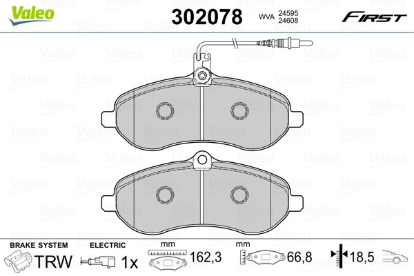 Plaquettes de frein VALEO 302078 endurance thermique pour frein à disque