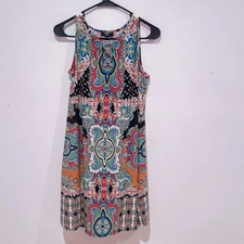 MSK Women’s Colorful Dress With Silver Detail Petite Medium