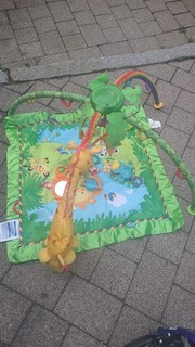 Fisher Price 5 Sinnes Spieldecke | Spielmatte Baby mit Spielbogen und Musik