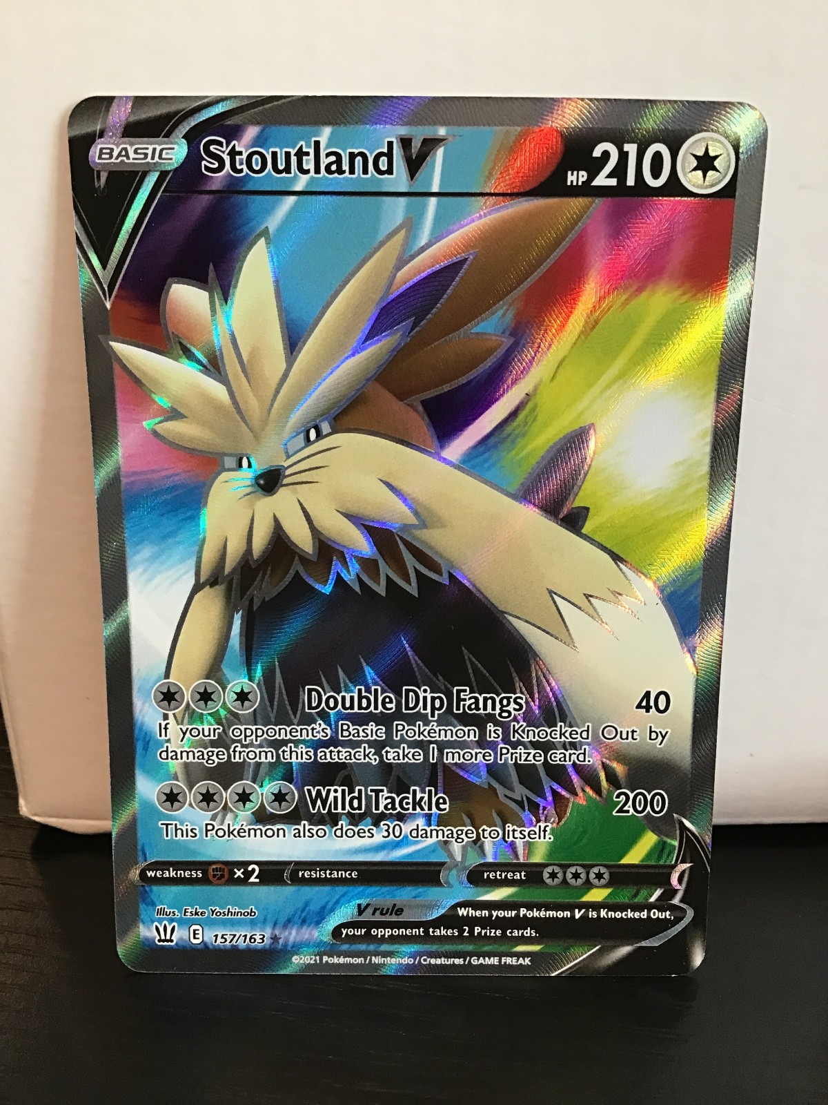Stoutland V 157/163 Pokemon Battle Styles Full Art Ultra Rare Holo