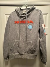 Honda Racing Team Hoodie Adult Medium Gray Vintage Wash Japan USA Flag Logo
