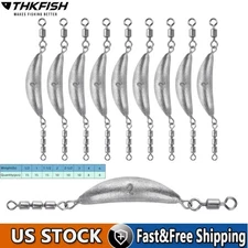 15PCS Versatile Drop Shot Fish Weights Lead Crescent Sinker Kit for All Anglers