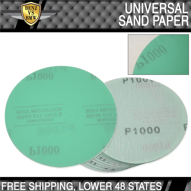 100PCS Wet Dry Green Sanding Paper Collision Repair Sand Disc 1000 Grit 5 Inch - Image 2 of 4