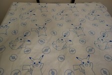 Pokemon Flat Top Twin Bed Sheet Blue White Pokeballs Pikachu