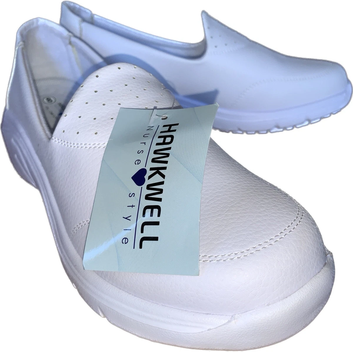 Hawkwell Nursing Shoes White Size 8 Slip On Round Toe Low Top