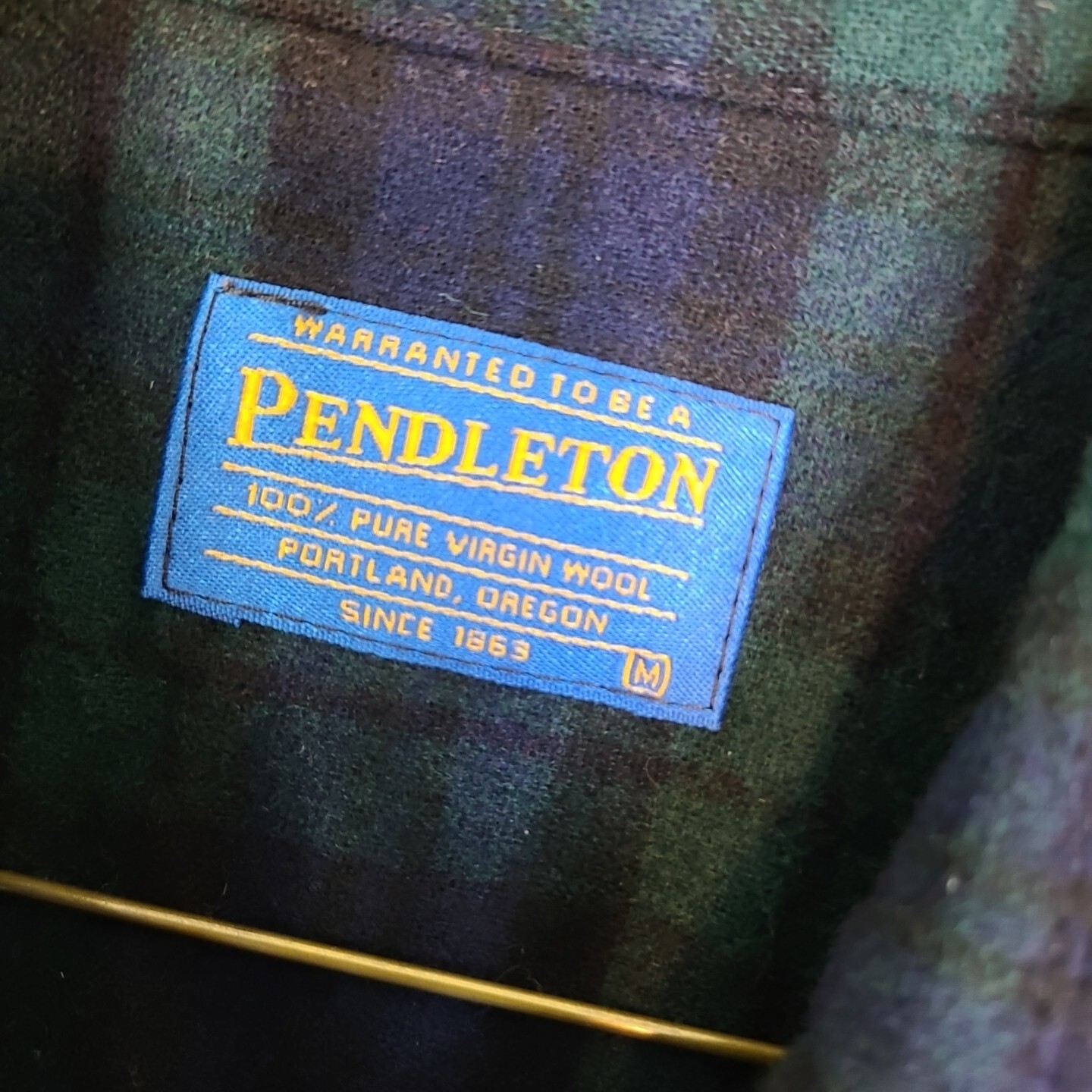 Pendleton Jacket Mens Medium Blue Green Plaid Woo… - image 2