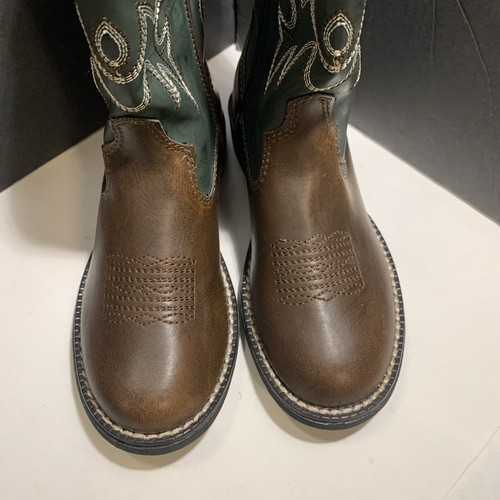 NEW Roper Kids Boots, Little Kids Size 11, Green Brown Too Cute!! - Picture 7 of 11