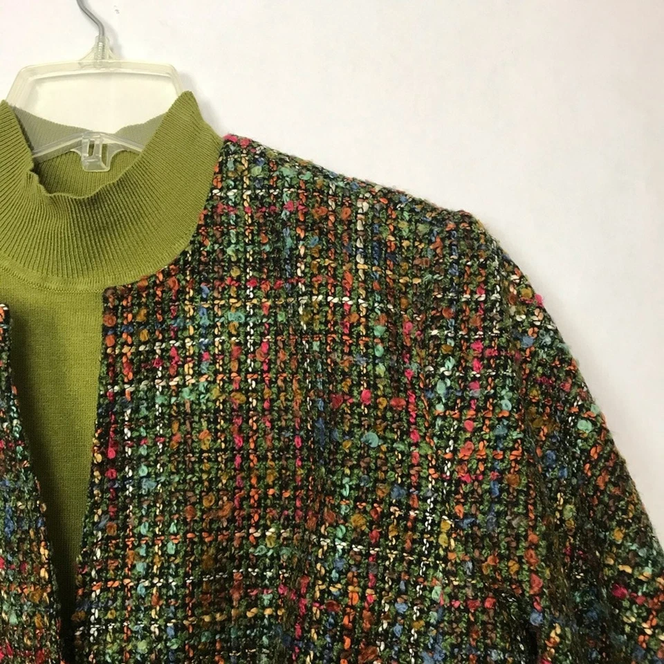 Chaqueta Blazer Coldwater Creek Boucle Tweed Carrera Talla 10 Colorida Negocios Foto 4 de 4