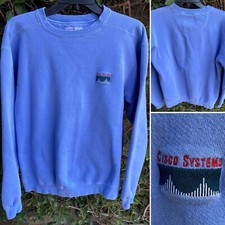 Vintage Cisco Systems Embroidered Logo Sweatshirt Sweatshirt Pigment Dyed Size M