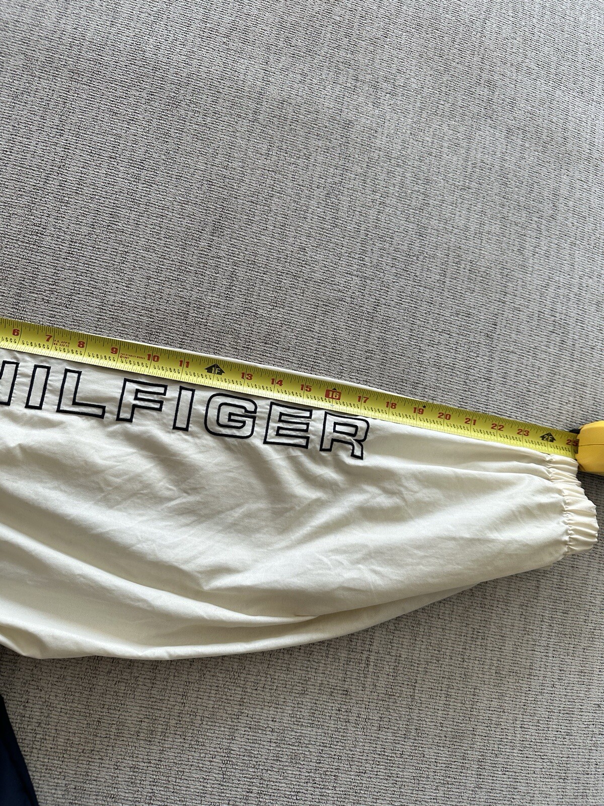 Tommy Hilfiger Jacket Size L Spellout Vintage Cream Navy Wu-Tang Raekwon Rza image 8