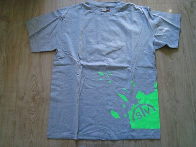 Jungen Kinder Sommer T-Shirt kurzarmig Gr. M grau mit neon Motiv von promodoro