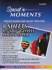Special Moments Glossy Photo Paper 8 Sheets of 8.5 X 11 photo paper Glossy