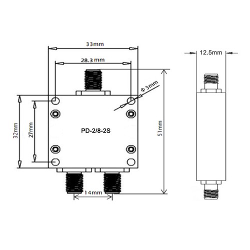 Koncentryczny rozdzielacz mocy RF Kombiner SMA Gniazdo 1:2 2-drożny 2G-8GHz 50 ohm - Zdjęcie 5 z 5