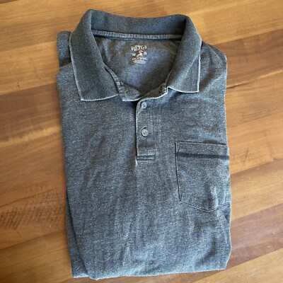Red Head Brand Co Mens 2XL XXL Double Extra Large Gray Collar Tshirt