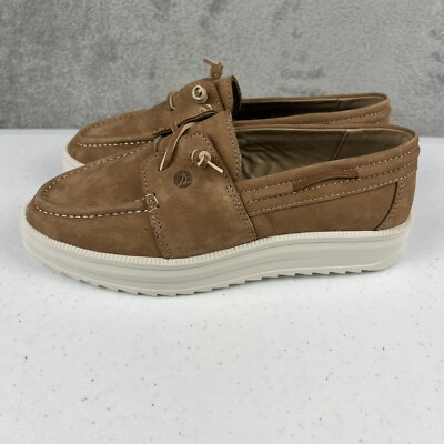 Sperry Women's Cruise Plushstep Boat Sneaker Leather Tan No