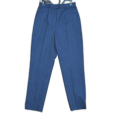 Vtg Carlisle 100 Wool Pants Micro Blue Pinstripe Lined Pants Size 10