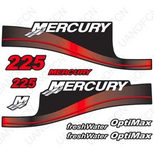 Utombordare   Röd Dekaler Sticker Set Replaces Mercury 225HK OptiMax freshWate