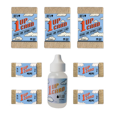 1UPcard  Video Game Cartridge Cleaning Kit - Multi-Size Kit with Fluid