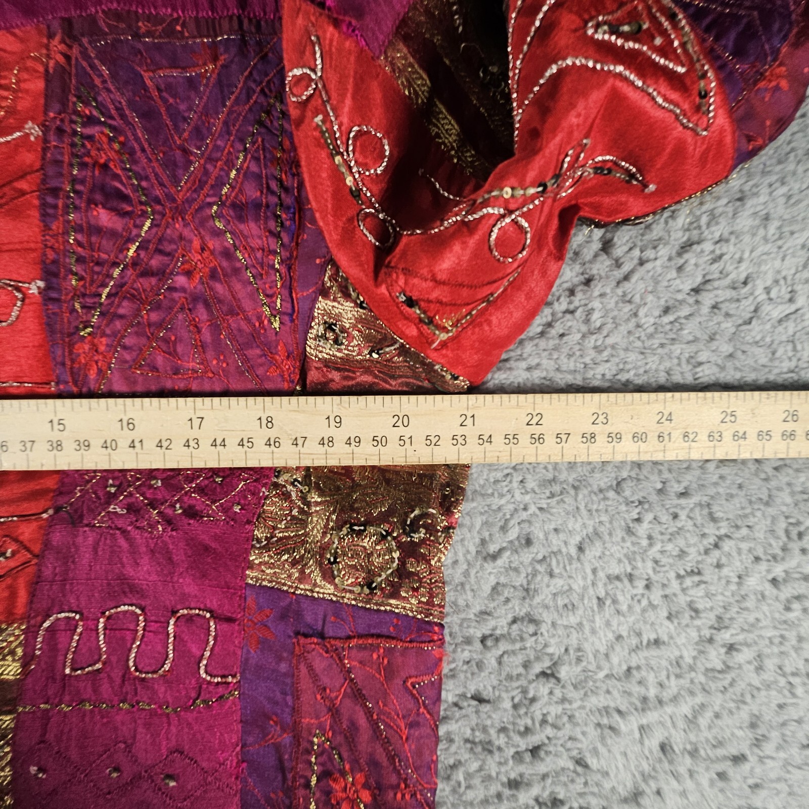 Chico's Patchwork Jacket Womens 2 Embellished Lin… - image 9