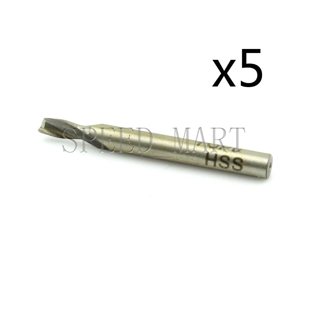 5pcs 3mm x 3mm 2 Flute HSS & Aluminum End Mill Cutter CNC Bit | eBay