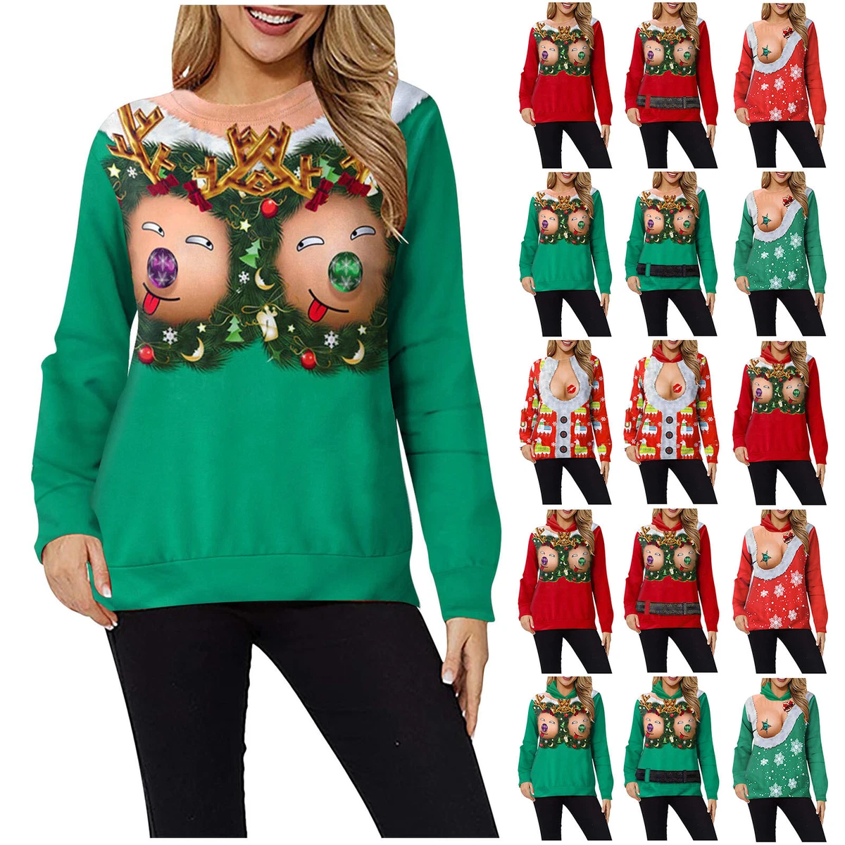 Sexy Ugly Christmas Sweater, It is NOT A PLASTIC Boob, Cut Out