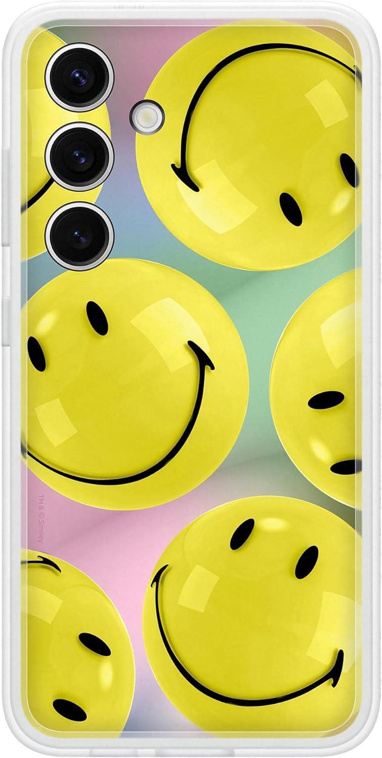 Genuine / Official Samsung Galaxy S24 Flipsuit Case - Yellow Smiley Face - New