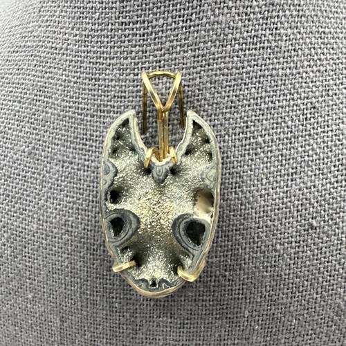 Artisan Made Pyritized Ammonite Fossil Gold Filled Wrapped Pendant 1.5” NOS - Picture 4 of 10