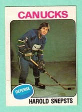 (1) HAROLD SNEPSTS 1975-76 O-PEE-CHEE # 396 CANUCKS ROOKIE MISCUT CARD (L4172)