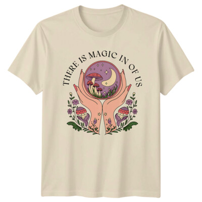 Magic In Us Crystal Ball Mushroom Boho Celestial T-Shirt
