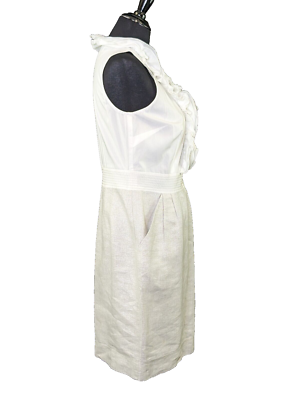 loft beige dress Loft Poplin Ruffle Off The Shoulder Maxi Pocket Dress Size Medium Chai Latte Women's