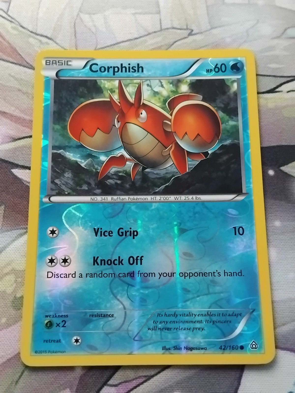 Pokémon TCG Corphish Primal Clash 42/160 Reverse Holo Common LP