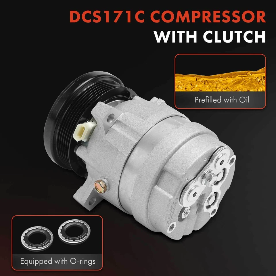 Compresor de aire acondicionado con 6 ranuras y estilo V5 para Chevy Camaro Pontiac Firebird 1995-2002 Foto 3 de 4