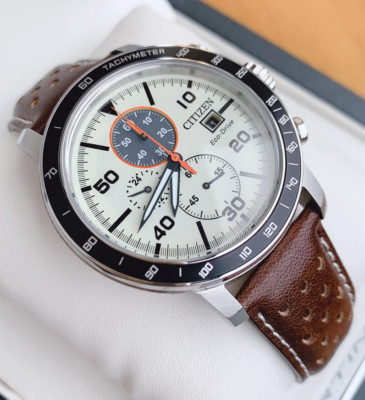 Citizen Brycen Brown Leather Band Eco-Drive Men's Chronograph