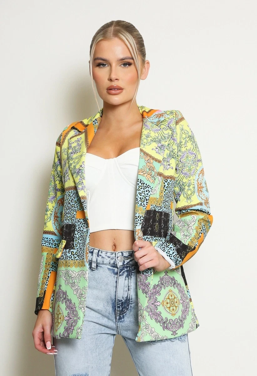 Scarf print blazer shop