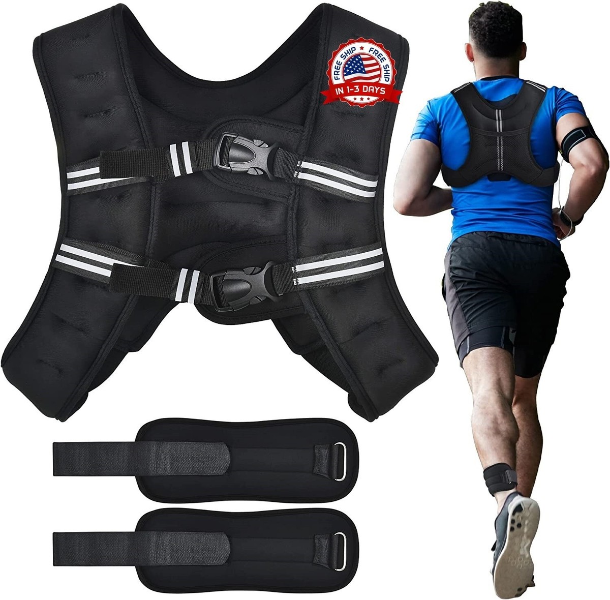 Equipo de entrenamiento de chaleco ponderado Adurance, chaleco de