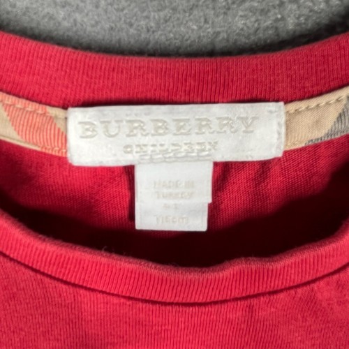 Burberry Children Nova Check Tee Red Logo Patch Luxury Preppy 116cm 6Y Designer - Picture 3 of 8
