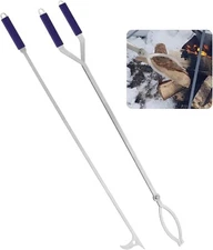 Fire Log Tongs Firewood Grabber and Fire Poker Set,Large Fire Pit Tool,40"